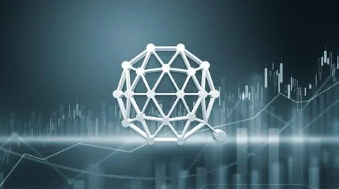 3D rendering hedera cryptocurrency coin on colorful background, cryptocurrenc Stock Illustration