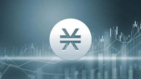 3D rendering hedera cryptocurrency coin on colorful background, cryptocurrenc Stock Illustration