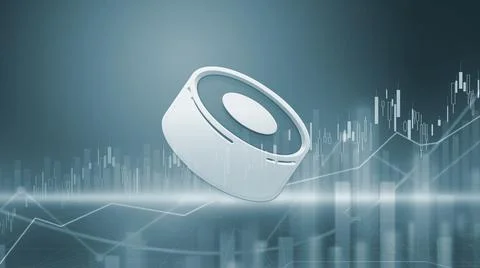 3D rendering hedera cryptocurrency coin on colorful background, cryptocurrenc Stock Illustration