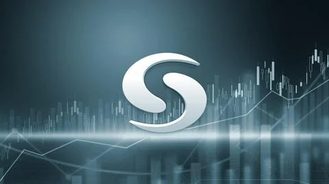 3D rendering hedera cryptocurrency coin on colorful background, cryptocurrenc Stock Illustration