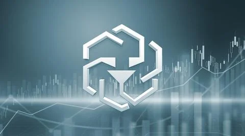 3D rendering hedera cryptocurrency coin on colorful background, cryptocurrenc Stock Illustration