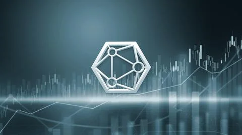 3D rendering hedera cryptocurrency coin on colorful background, cryptocurrenc Stock Illustration