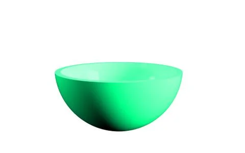 3d rendering of a hemisphere cut inside a studio on white Stock Illustration