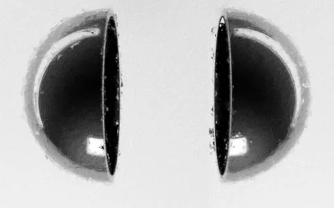 3d rendering of a hemisphere cut inside a studio on white Stock Illustration