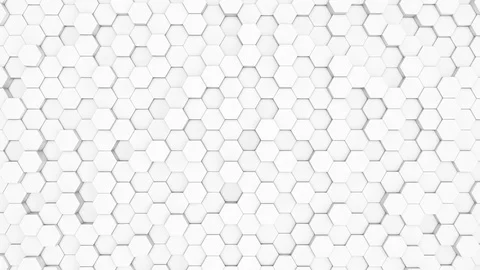 3d rendering Hexagon white grid pattern technology background loop Stock Footage 107789204
