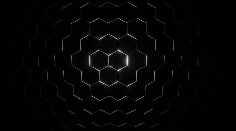 3d Rendering Hexagonal background, depth of field effect. Futuristic cellular Stock Illustration