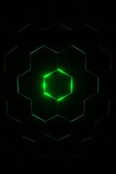 3d Rendering Hexagonal background, depth of field effect. Futuristic cellular イラスト素材