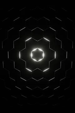 3d Rendering Hexagonal background, depth of field effect. Futuristic cellular Stock Illustration