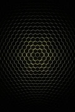 3d Rendering Hexagonal background, depth of field effect. Futuristic cellular Stock Illustration