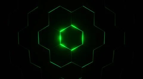 3d Rendering Hexagonal background, depth of field effect. Futuristic cellular Stock Illustration