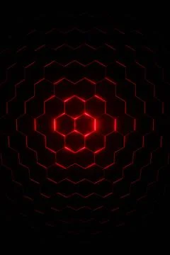3d Rendering Hexagonal background, depth of field effect. Futuristic cellular Stock Illustration