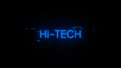 3D rendering hi tech text with screen effects of technological glitches Stock Illustration
