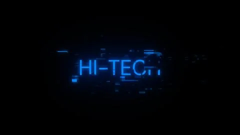 3D rendering hi tech text with screen effects of technological glitches Illustrazione stock