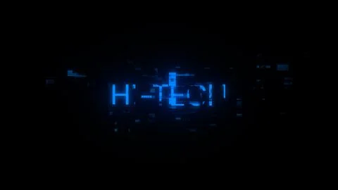 3D rendering hi tech text with screen effects of technological glitches Illustrazione stock