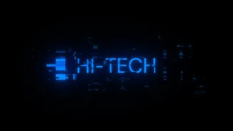 3D rendering hi tech text with screen effects of technological glitches 库存插图
