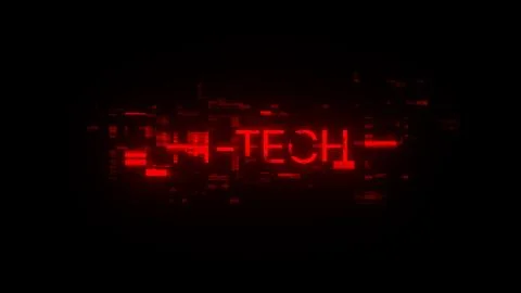3D rendering hi tech text with screen effects of technological glitches Stock Illustration