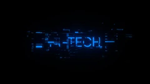 3D rendering hi tech text with screen effects of technological glitches Stock Illustration