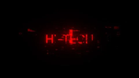 3D rendering hi tech text with screen effects of technological glitches Illustrazione stock