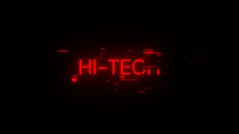 3D rendering hi tech text with screen effects of technological glitches Illustrazione stock