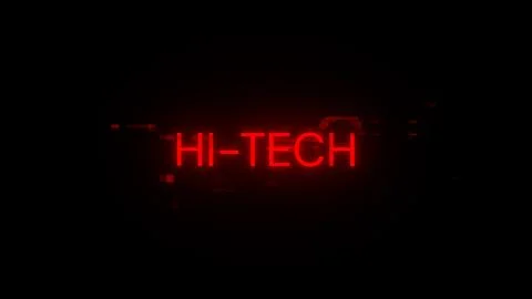 3D rendering hi tech text with screen effects of technological glitches Stock Illustration
