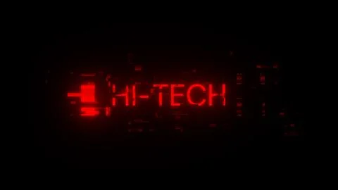 3D rendering hi tech text with screen effects of technological glitches Stock Illustration