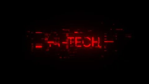 3D rendering hi tech text with screen effects of technological glitches Stock Illustration