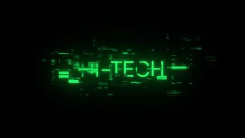3D rendering hi tech text with screen effects of technological glitches Stock Illustration