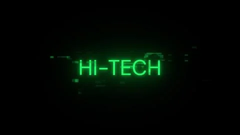 3D rendering hi tech text with screen effects of technological glitches Illustrazione stock