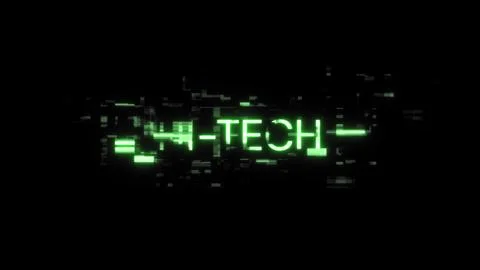3D rendering hi tech text with screen effects of technological glitches Stock Illustration