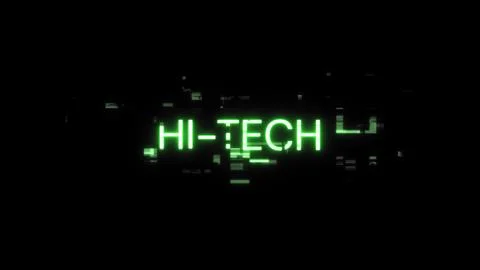3D rendering hi tech text with screen effects of technological glitches 库存插图