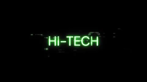 3D rendering hi tech text with screen effects of technological glitches Illustrazione stock