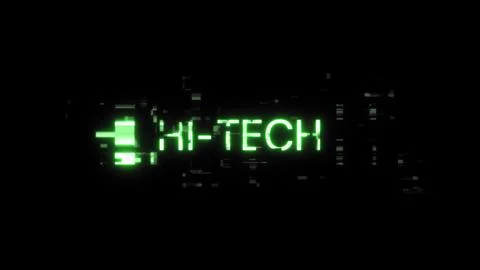 3D rendering hi tech text with screen effects of technological glitches 库存插图