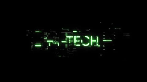 3D rendering hi tech text with screen effects of technological glitches Stock Illustration