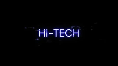 3D rendering hi tech text with screen effects of technological glitches Stock Illustration
