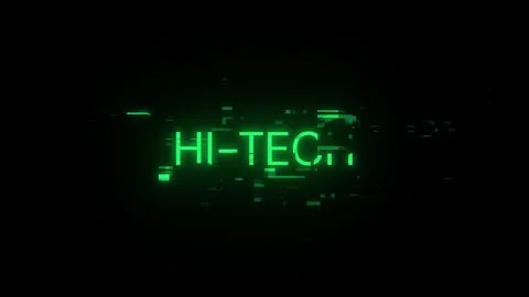 3D rendering hi tech text with screen effects of technological glitches Stock Illustration