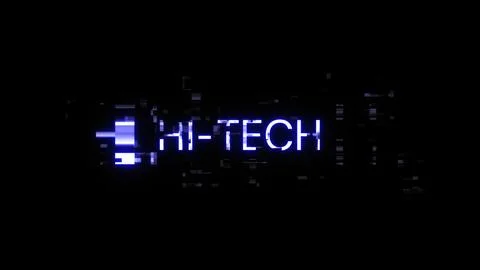 3D rendering hi tech text with screen effects of technological glitches Stock Illustration