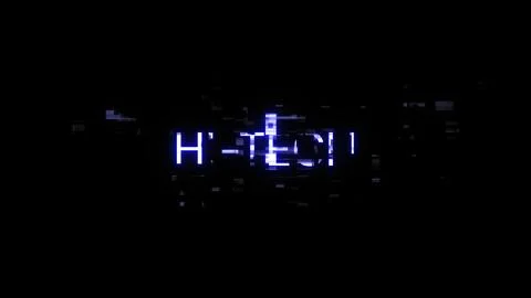 3D rendering hi tech text with screen effects of technological glitches Illustrazione stock