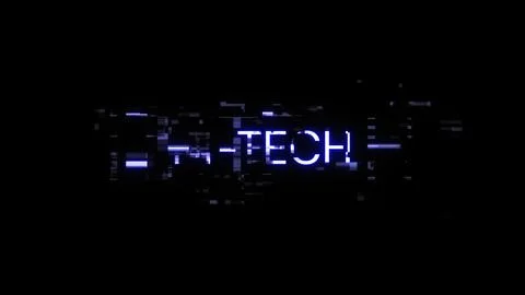 3D rendering hi tech text with screen effects of technological glitches Stock Illustration