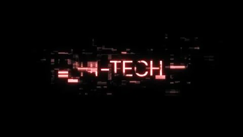 3D rendering hi tech text with screen effects of technological glitches Illustrazione stock
