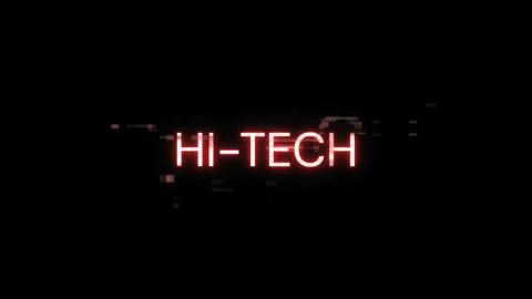 3D rendering hi tech text with screen effects of technological glitches Illustrazione stock