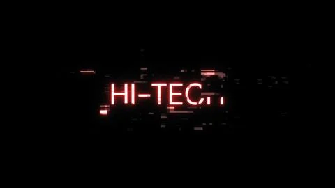 3D rendering hi tech text with screen effects of technological glitches Illustrazione stock