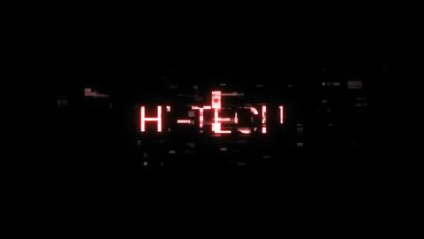 3D rendering hi tech text with screen effects of technological glitches Illustrazione stock