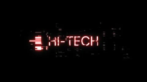 3D rendering hi tech text with screen effects of technological glitches Stock Illustration