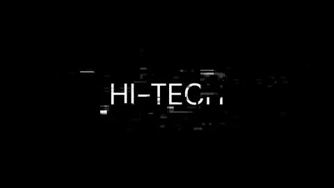 3D rendering hi tech text with screen effects of technological glitches Illustrazione stock