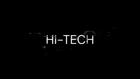 3D rendering hi tech text with screen effects of technological glitches Illustrazione stock