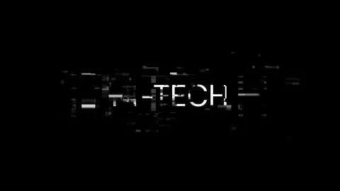 3D rendering hi tech text with screen effects of technological glitches Illustrazione stock