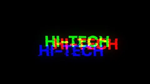 3D rendering hi tech text with screen effects of technological glitches Stock Illustration