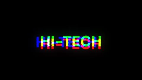 3D rendering hi tech text with screen effects of technological glitches Stock Illustration