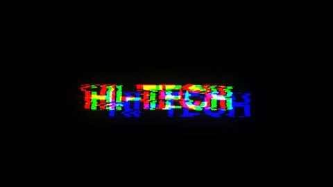 3D rendering hi tech text with screen effects of technological glitches Stock Illustration
