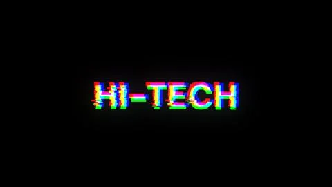 3D rendering hi tech text with screen effects of technological glitches Illustrazione stock